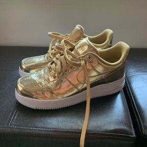 Gold metallic Nike Air Force 1